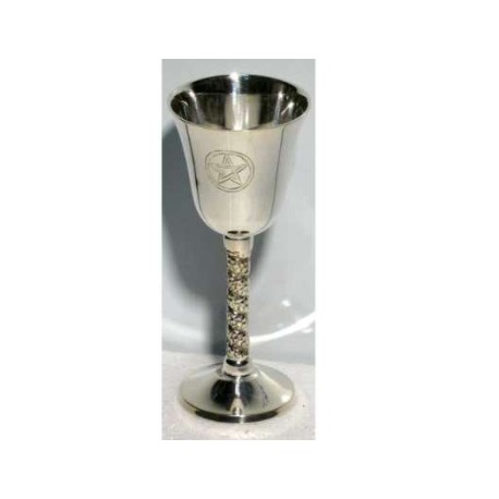 calice in silver ritorto con pentacolo