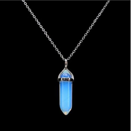 Collana Con Ciondolo Naturale celeste